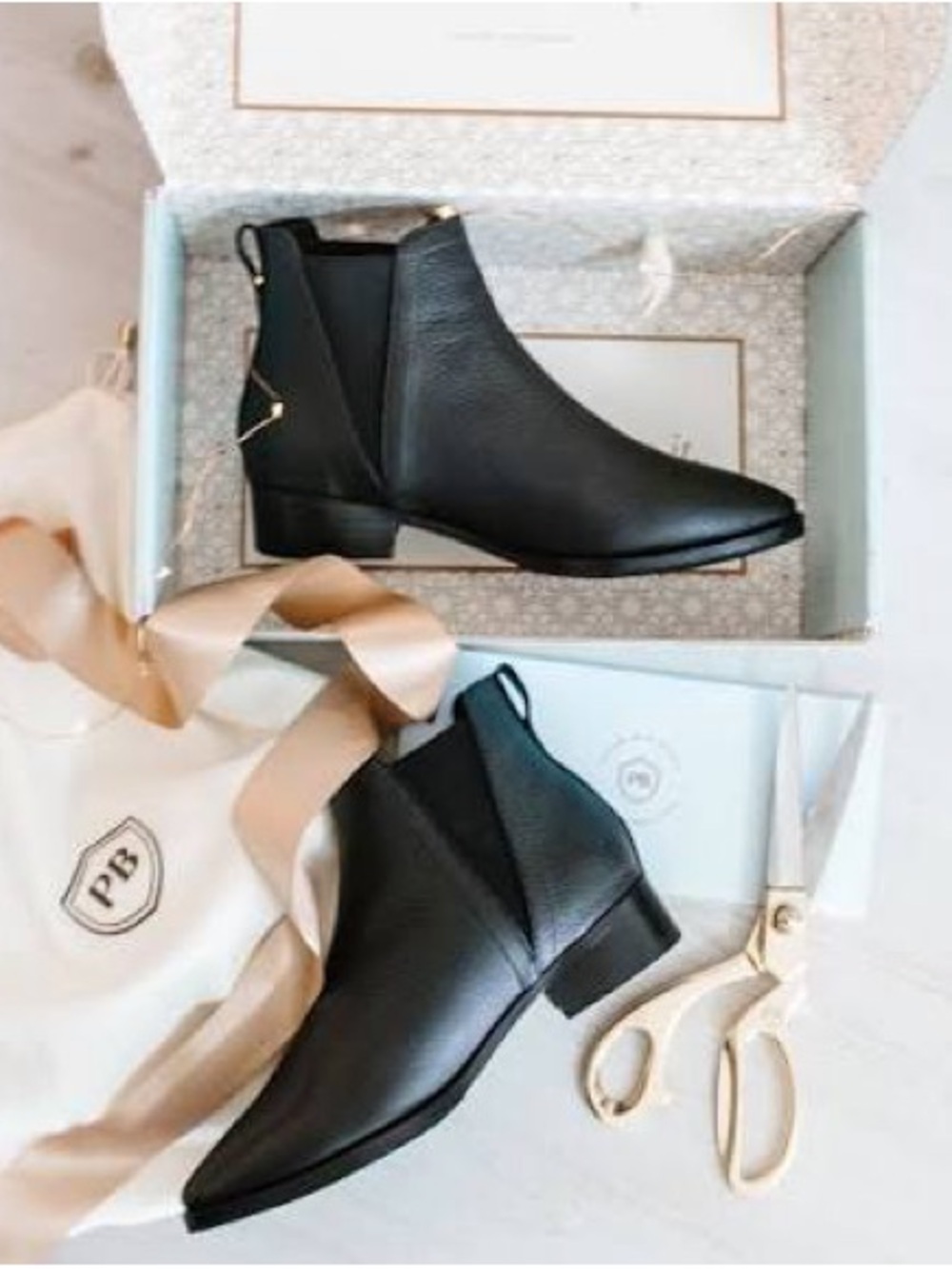 Poppy Barley Dark Grey Leather Chelsea Ankle Boots